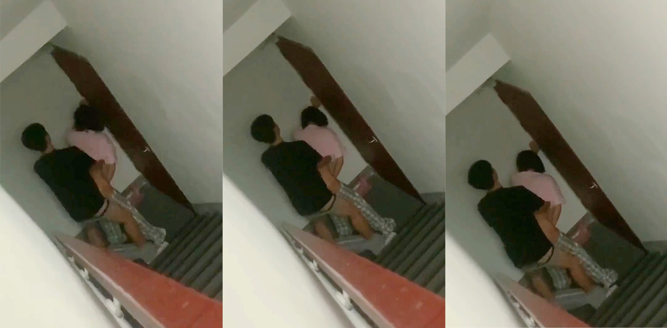 大学生情侣楼道疯狂做爱 昏暗灯光下上演刺激瞬间 真想一起加入性爱游戏! - 51吃瓜网-51吃瓜网